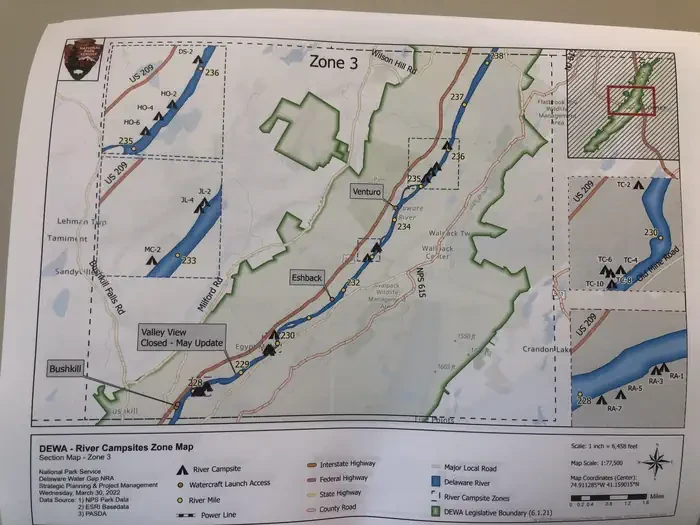 Middle Delaware National Scenic & Recreational River Primitive Campsites