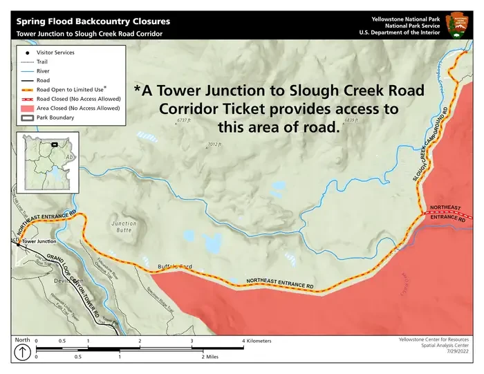 Tower Junction to Slough Creek Road Corridor Vehicle Day-Use Tickets