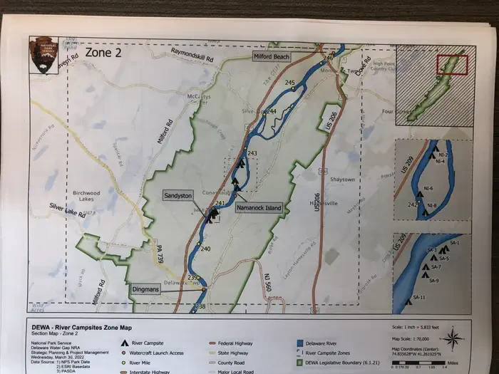 Middle Delaware National Scenic & Recreational River Primitive Campsites